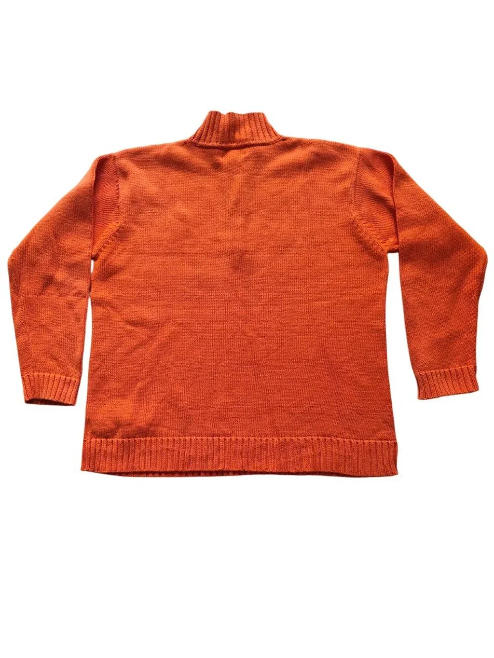 Lauren Ralph Lauren Vintage Crest Logo Sweater Quarter Zip Orange Size M